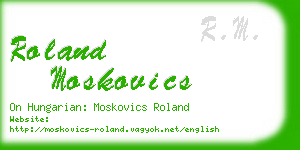 roland moskovics business card